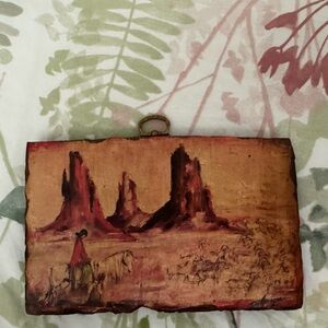 DeGrazia Desert Landscape Wooden Art